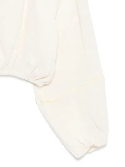 Msgm Long-sleeve Crop Top In Neutral