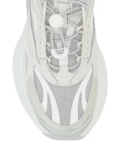 Fendi Light Mesh Sneakers Chunky Sole Pull Tab In Neutral