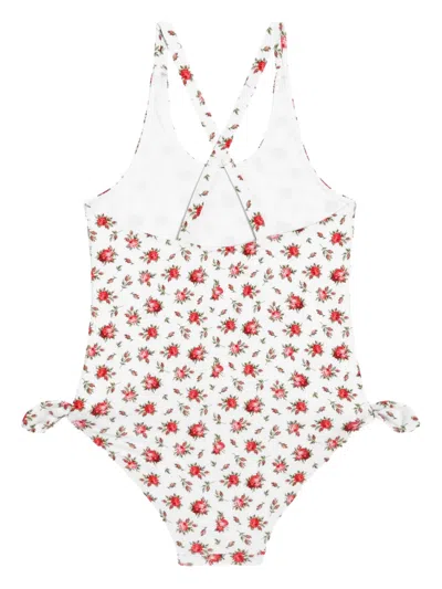 Dolce & Gabbana Small Rose-print One-piece Swimsuit In White