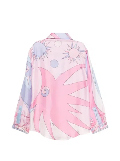 Pucci Junior Printed Shirt In Pink