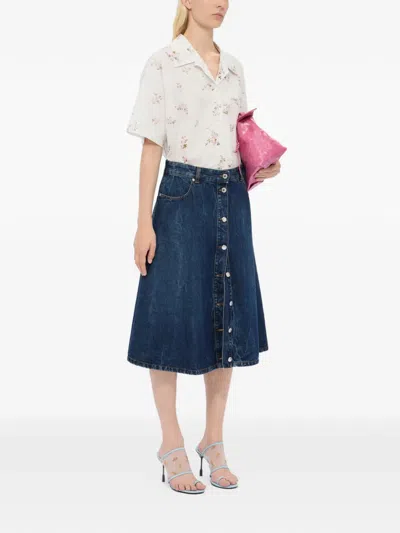 Msgm Floral-print Shirt In White