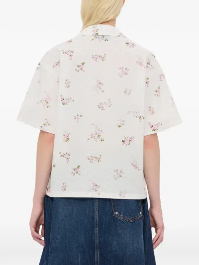 Msgm Floral-print Shirt In White
