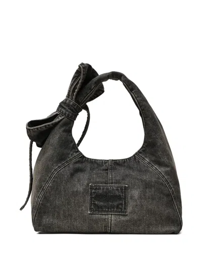 Marc Jacobs Black Bow Large Sack Bag In Gray