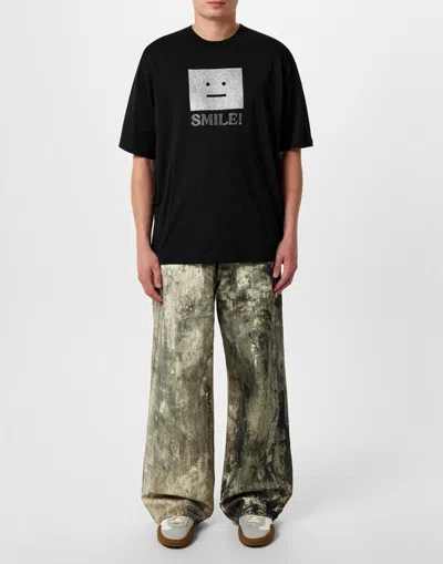 Acne Studios Face Smile Oversize T-shirt In Black