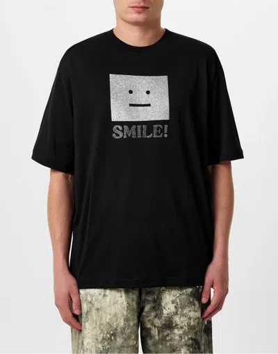 Acne Studios Face Smile Oversize T-shirt In Black