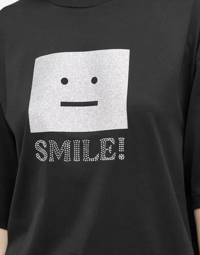 Acne Studios Face Smile Oversize T-shirt In Black
