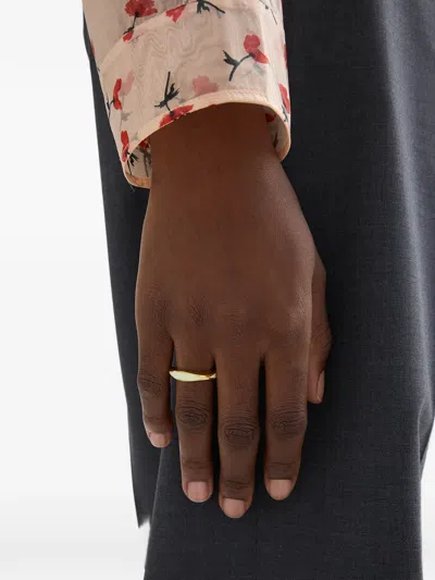 Jil Sander Engraved Ring In Gold
