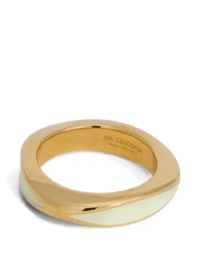 Jil Sander Engraved Ring In Gold