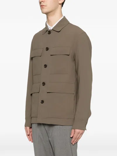 Montecore Button-fastening Flap-pockets Jacket In Green