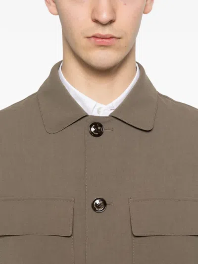 Montecore Button-fastening Flap-pockets Jacket In Green