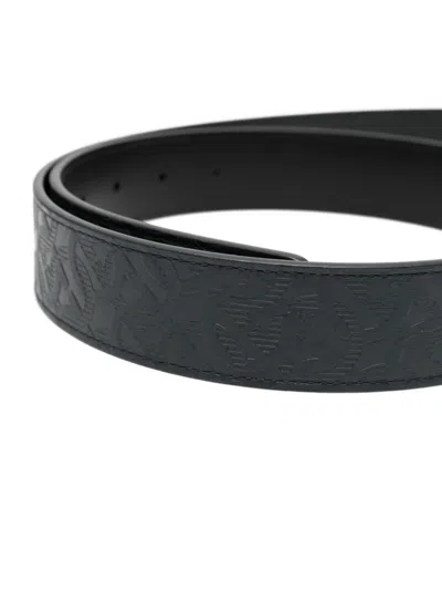 Ferragamo Logo-buckle Patterned Belt In Blue