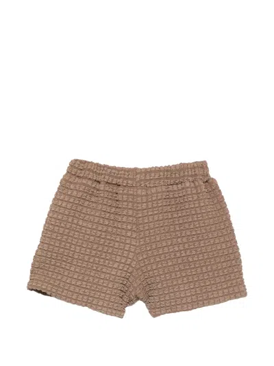 Douuod Textured Shorts In Brown