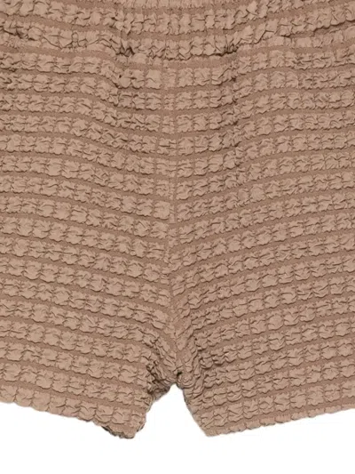 Douuod Textured Shorts In Brown