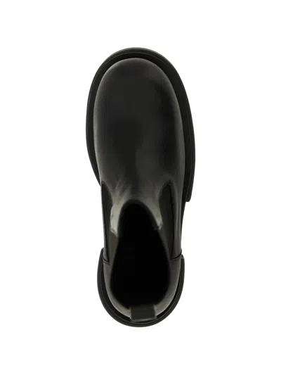 Rick Owens Chunky Sole Ankle Boots With Elastic Panels In Black
