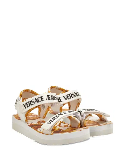 Versace Jeans Couture Logo Strap Sandals In Multi