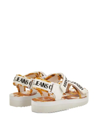 Versace Jeans Couture Logo Strap Sandals In Multi