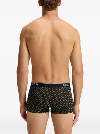 Hugo Boss Patterned Logo Boxers Pack Of Three In Multi