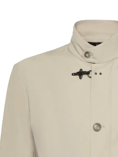 Fay Button-fastening Jacket In Neutral