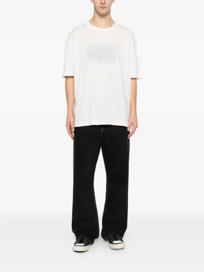 Maison Margiela Neutrals Scattered Numbers Rectangular Cotton T-shirt In White