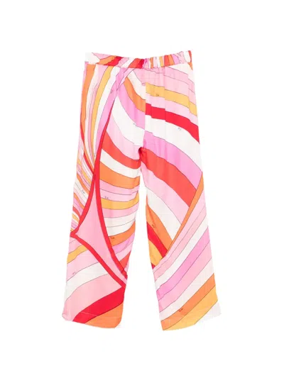 Pucci Junior Patterned Trousers In Multi