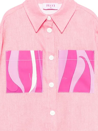 Pucci Junior Chest-pocket Jacket In Pink