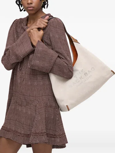 Marc Jacobs Beige Cotton Polyester Shoulder Bag In White