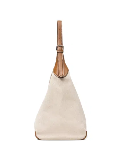 Marc Jacobs Beige Cotton Polyester Shoulder Bag In White