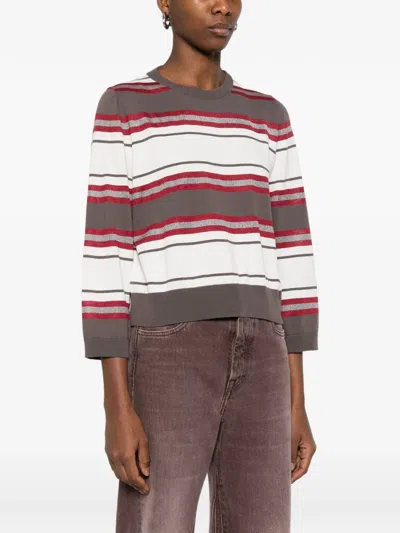 Panicale Striped Long-sleeve T-shirt In White
