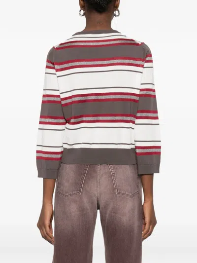 Panicale Striped Long-sleeve T-shirt In White
