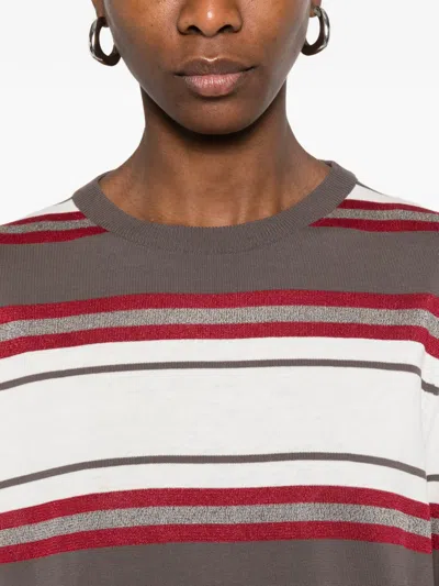 Panicale Striped Long-sleeve T-shirt In White