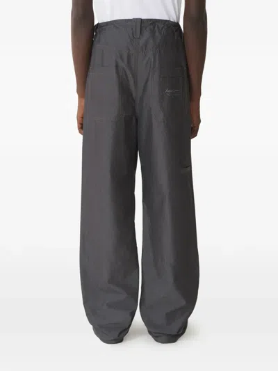 Lanvin Gray Wide-leg Chambray Cargo Pants In Gray
