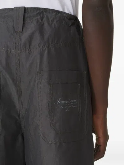 Lanvin Gray Wide-leg Chambray Cargo Pants In Gray