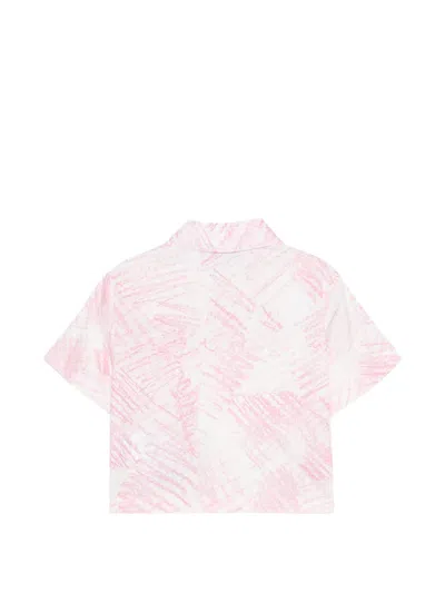 Msgm Tie-front Printed Shirt In Multi