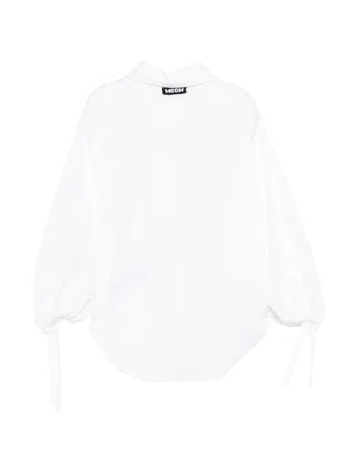 Msgm Drawstring-sleeve Shirt In Multi