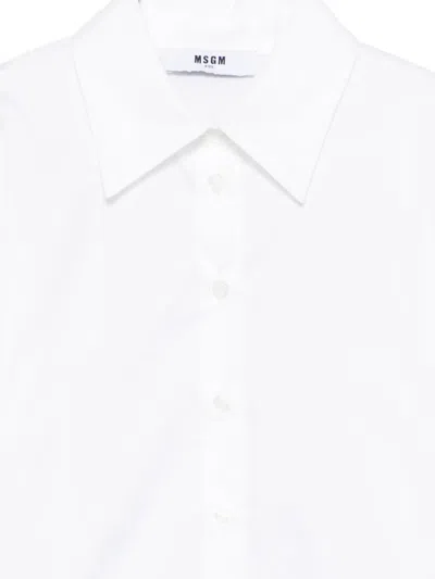 Msgm Drawstring-sleeve Shirt In Multi