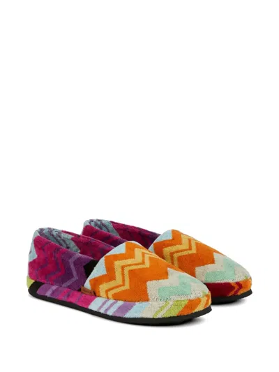 Missoni Zigzag-pattern Slippers In Multi