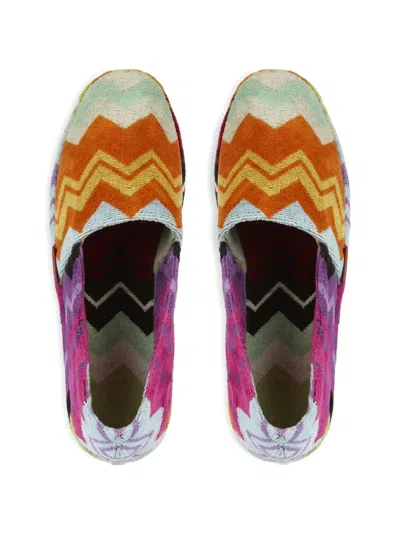Missoni Zigzag-pattern Slippers In Multi