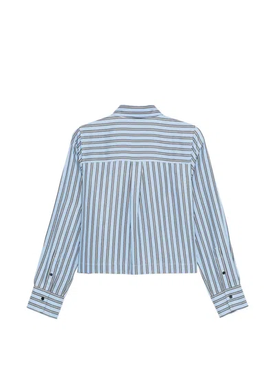 Closed Sky Blue Regular Stripes Shirt In Blue