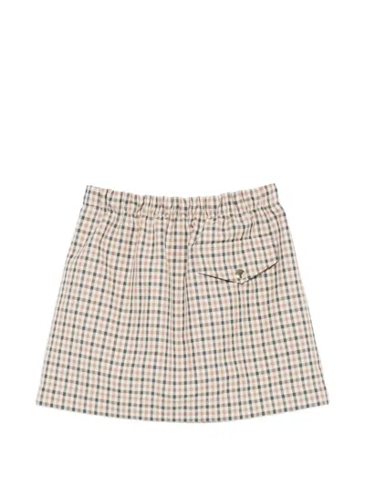 Douuod Checked-pattern Skirt In Neutral