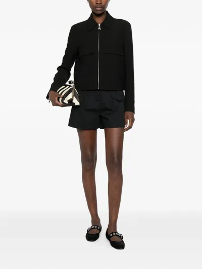 Patrizia Pepe Twill Sporty Jacket In Black