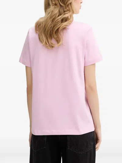 Msgm Logo-detail T-shirt In Pink