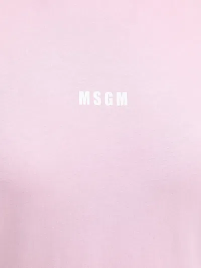 Msgm Logo-detail T-shirt In Pink