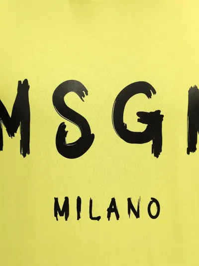 Msgm Logo-detail T-shirt In Yellow