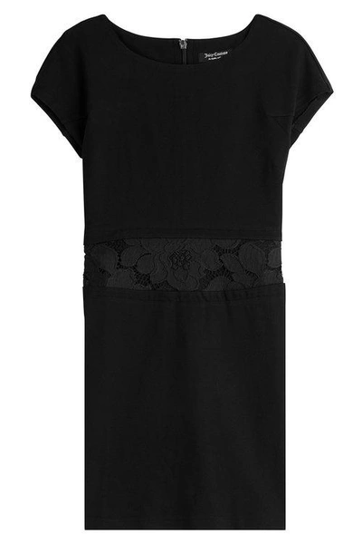 Juicy Couture Embroidered Jersey Dress In Black