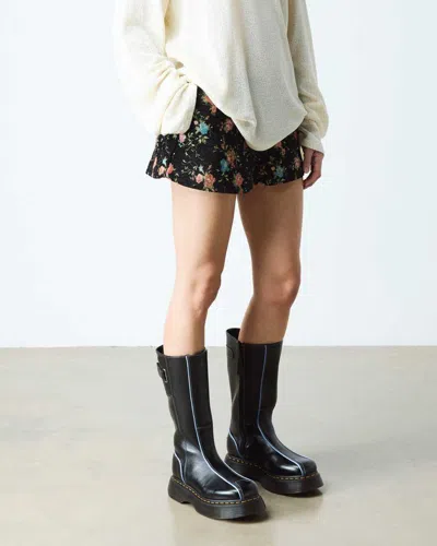 Dr. Martens Buzz Hi Gloss Leather Boots In Black