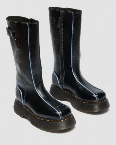 Dr. Martens Buzz Hi Gloss Leather Boots In Black