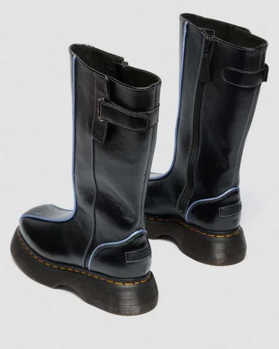 Dr. Martens Buzz Hi Gloss Leather Boots In Black