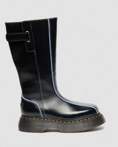 Dr. Martens Buzz Hi Gloss Leather Boots In Black