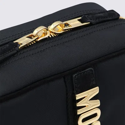 Moschino Black Leather Pouches In Black