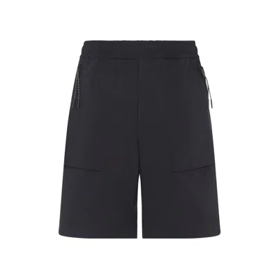 Moncler Drawstring Elasticated Waistband Shorts In Gray